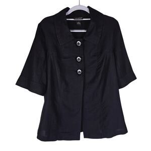 Lane Bryant Black Linen Blend Business Work Blazer Women's 14